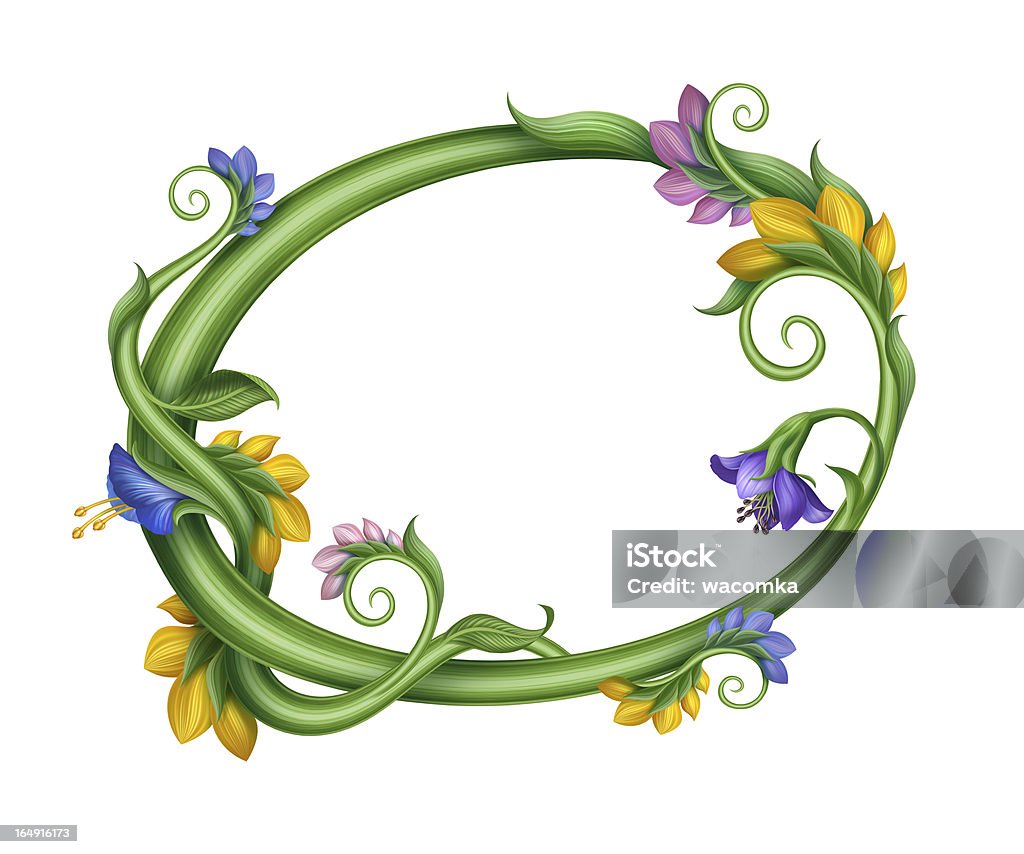 Cadre ovale décoratif fleur bannière - Illustration de Arbre en fleurs libre de droits