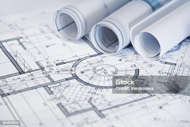 Blueprints Foto de stock y más banco de imágenes de Arquitectura - Arquitectura, Característica arquitectónica, Cianotipo - Plano