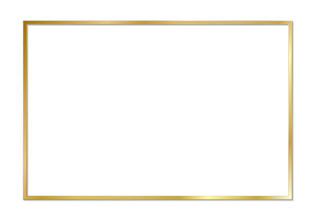 istock Gold shiny glowing vintage frame with shadows isolated on transparent background. Golden luxury realistic rectangle border 1649233860