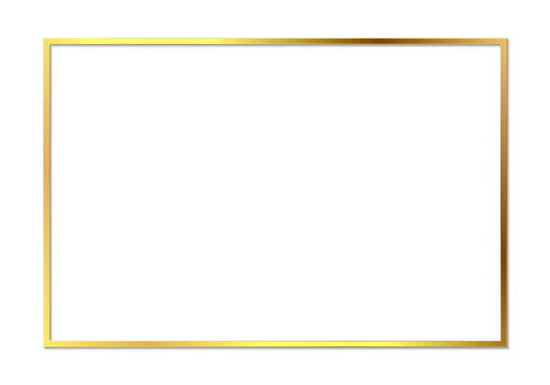 istock Gold shiny glowing vintage frame with shadows isolated on transparent background. Golden luxury realistic rectangle border 1649233861