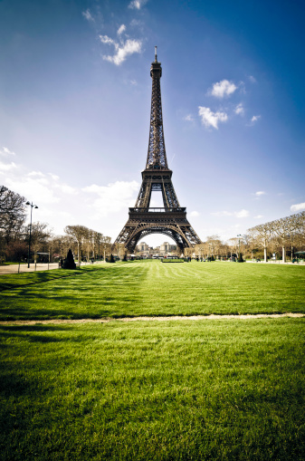 Eiffel tower in Champ de Mars Shot.