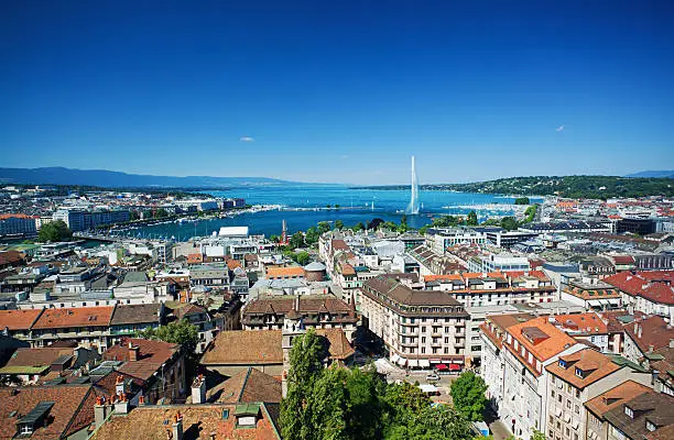 Photo of Aerial view of the city of Geneva and its cityscape