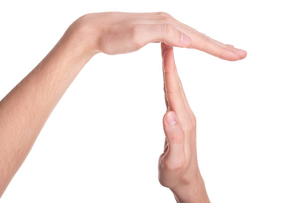 istock silent, pause or break time hand gesture shot, isolated 164927161