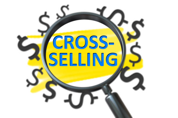 cross-selling - efficiency organization magnifying glass sale - fotografias e filmes do acervo