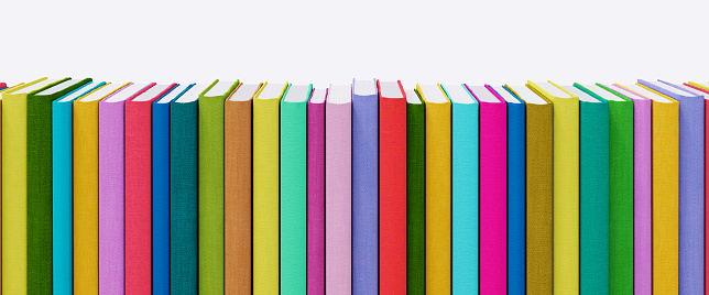 Colorful books on the white background 3d render 3d illustration