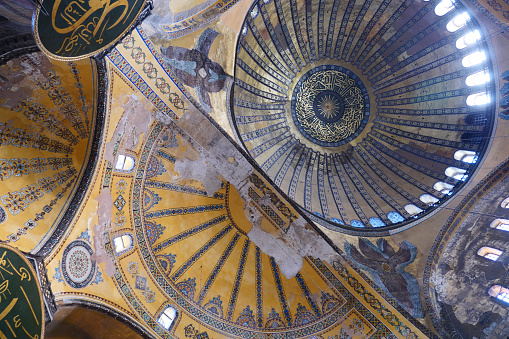 turkey istanbul 12 may 2023. Interior of Hagia Sophia mosque