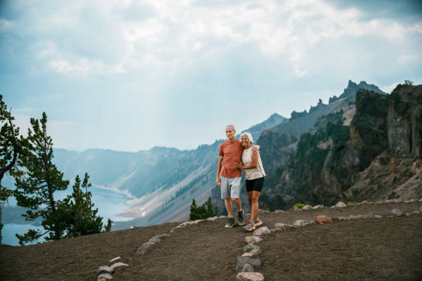 istock Active senior couple hiking 1649298449