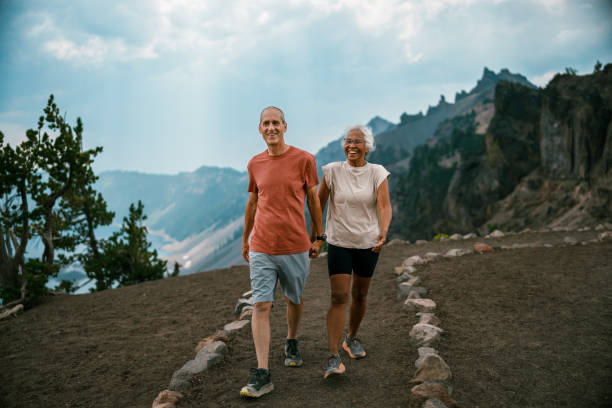 istock Active senior couple hiking 1649298462