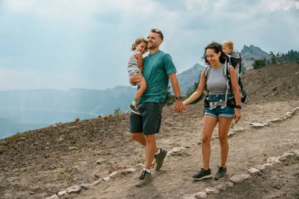 Photo of Family hiking in the mountains