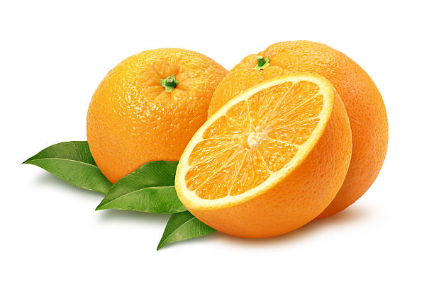 istock Oranges & Leaves isolated with a clipping path 164935827