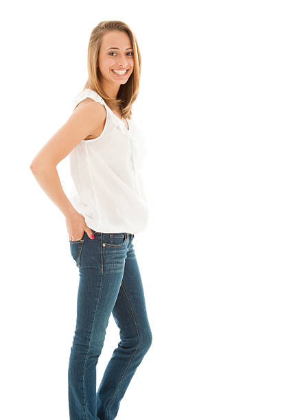 istock Charming young woman, isolated on white 164937110