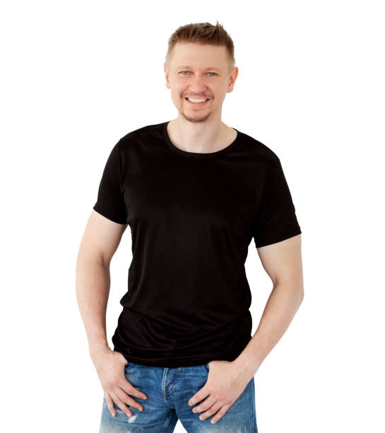istock Attractive young man in a black T-shirt 1649422055