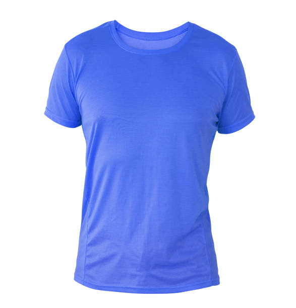 istock Blue t-shirt template on invisible mannequin 1649422619
