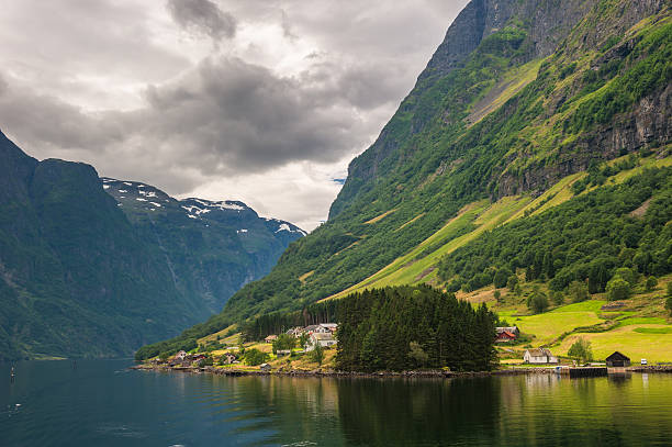 istock Small village in Naeroyfjord, Norway 164943036