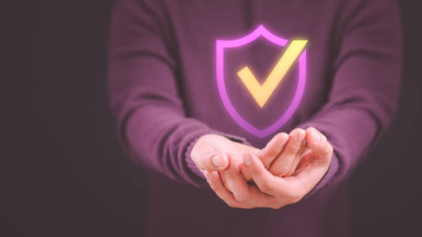 istock User is showing on hand identity proofing icon for security protection system on virtual screen. Quality assurance of business service. Certified guarantee approval or secure access system concept. 1649462197