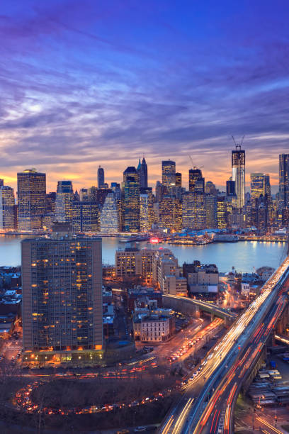 istock Dramatic sunset over New York City 164948168