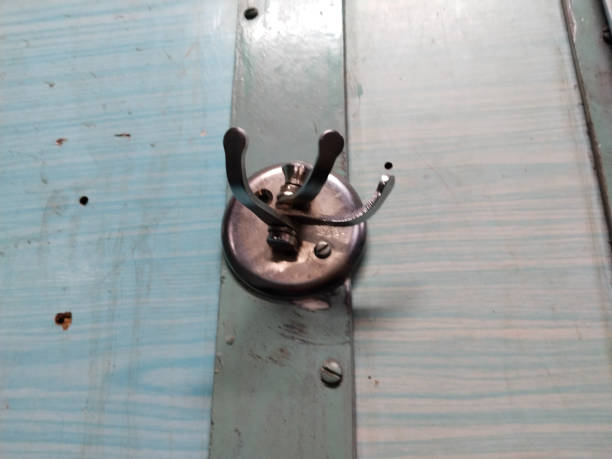 istock Iron hangers for luggage for passengers in Indian train 1649541477