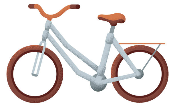 istock Bicycle icon. Color textured symbol of eco transport 1649565556