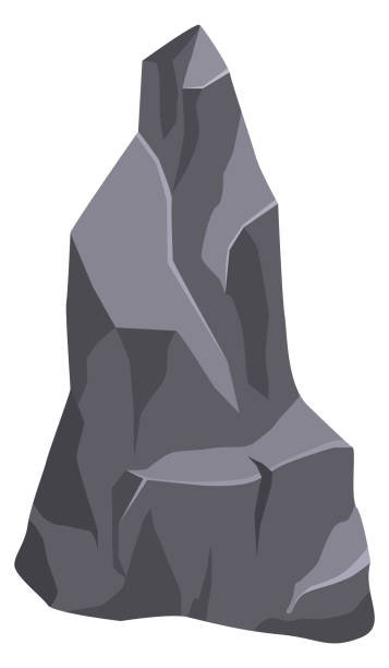 гранитная скала. мультяшная каменная форма. элемент природы, изолированный на белом - rock boulder solid granite stock illustrations