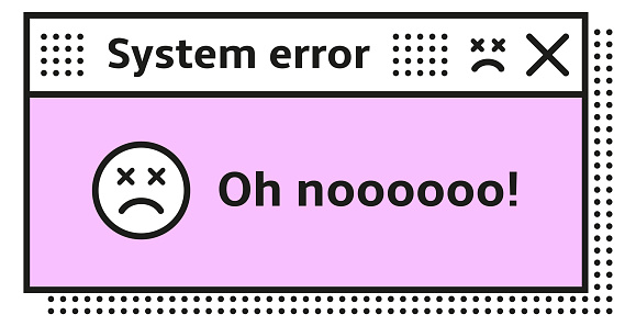 Retro Pc Interface Window System Erroe Message Stock Illustration ...