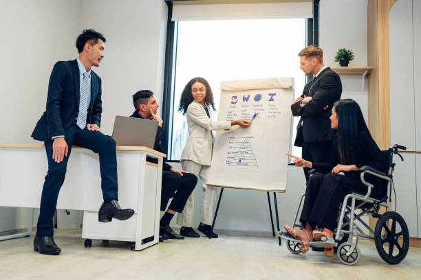 istock Multiracial business people having meeting and brainstorming discussed about work in conference room in the creative office. 1649600988