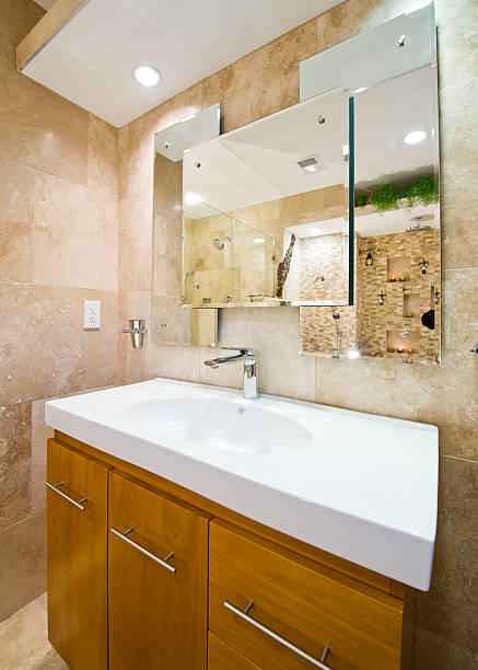 istock Luxury Vanity and Mirrors in High End Bathroom 164962998