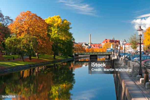 Autumn Trees Reflecting On River In Rosenlundskanalen Stock Photo - Download Image Now