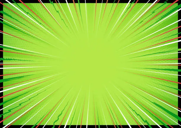 Vector illustration of Green Christmas comic book background