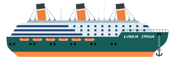 Steamboat icon. Old passenger ship. Marine travel isolated on white Steamboat icon. Old passenger ship. Marine travel isolated on white background freight liner stock illustrations