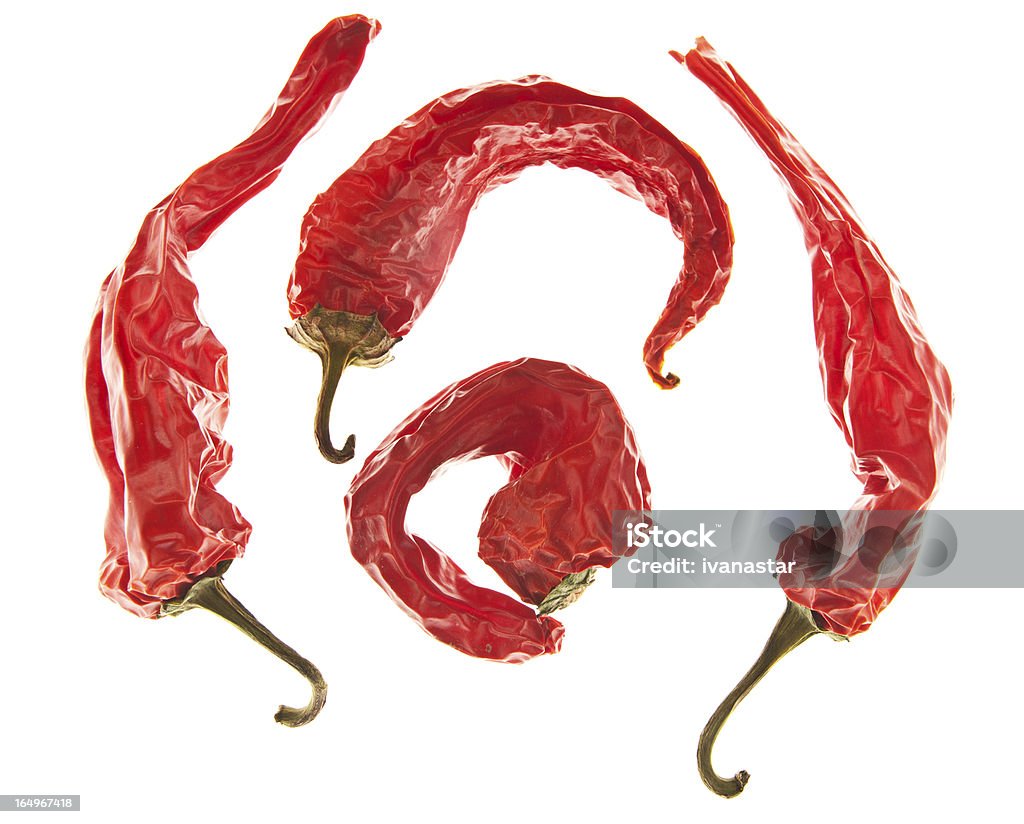 Hot Chili Peppers sobre fondo blanco - Foto de stock de Alimento libre de derechos