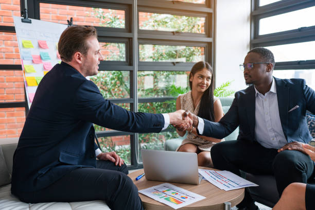 istock Multiracial business people having meeting and brainstorming discussed about work in conference room in the creative office. 1649695387