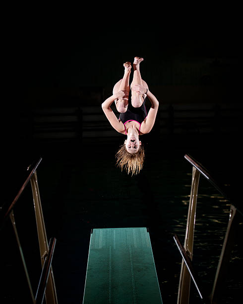 istock INTENSITY - Female Diver Doing Inward Back Flip 164970996