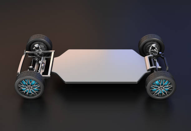 istock In-Wheel Motor and Electric vehicle Battery Pack on black background 1649719151
