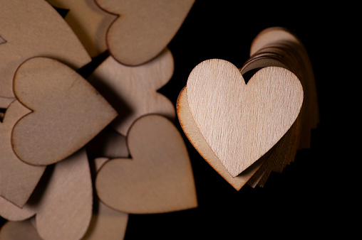 Valentine homemade wooden love hearts for valentine's and lovers Christmas and celebrations and love