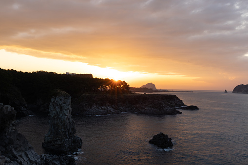 Sunrise of Oedolgae in Jeju Island