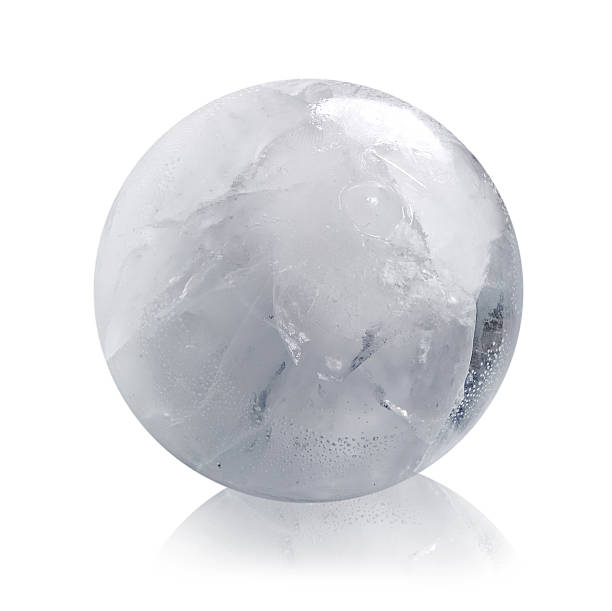 White Ice Sphere Isolated Stock Photo - Download Image Now - Sphere, Ice,  Cracked - iStock