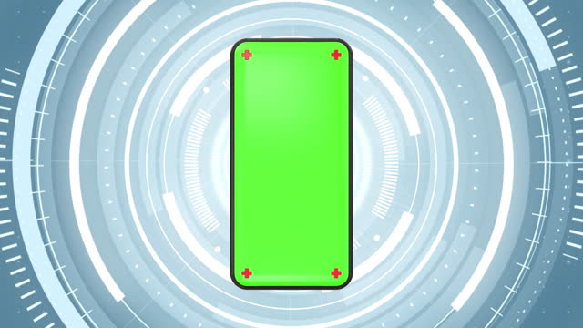 Mobile phone icon. 3d rendering on hud technology blue background