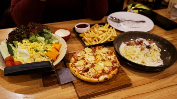 istock Pizza, Salad, French Fries spaghetti 1649847416