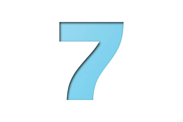 istock Light blue confetti font number 7 isolated on white background. 1649878845