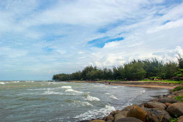 istock Beautiful tropical sandy beach with blue sky landscape 1649895005