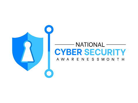 National Cyber Security Awareness Month Raises Vigilance and Knowledge to Safeguard Individuals and Organizations in the Digital Age. Empowering Digital Resilience Vector Template.