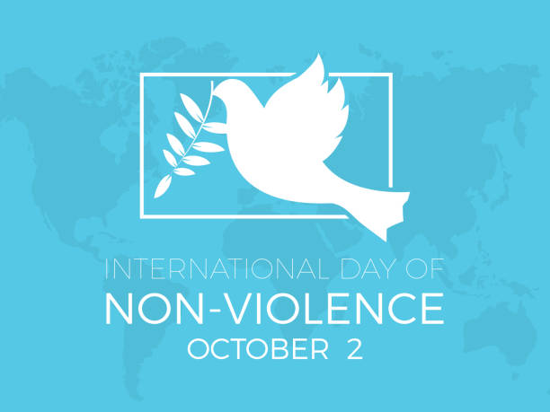 Observing the International Day of Non-Violence to Promote Compassion and Understanding. Peace and Harmony Vector Illustration Template. Observing the International Day of Non-Violence to Promote Compassion and Understanding. Peace and Harmony Vector Illustration Template. International Day of Non-Violence stock illustrations