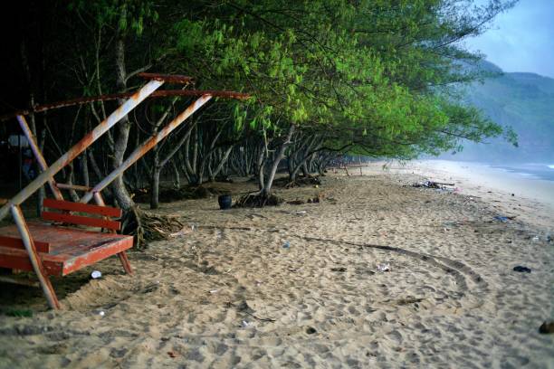 istock Dirty empty beach in the morning 1649923301