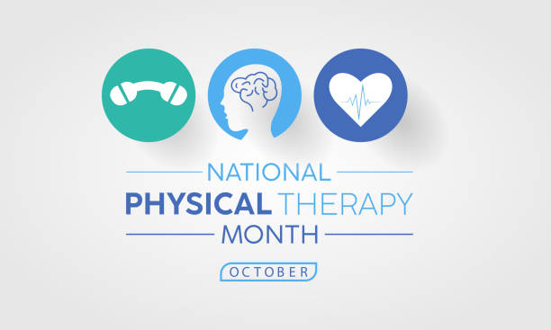 ilustrações, clipart, desenhos animados e ícones de o mês nacional da fisioterapia reconhece a perícia, a reabilitação e as práticas holísticas de saúde. modelo de ilustração vetorial de bem-estar. - physical therapy