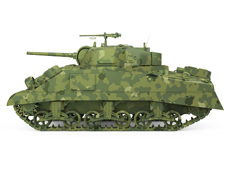 Military Tank isolated on white background. 3D render