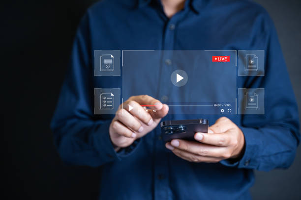 istock video social media. online tutorial course player window virtual screen monitor on laptop. 1649928428
