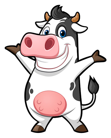 A character illustration of a cow.
