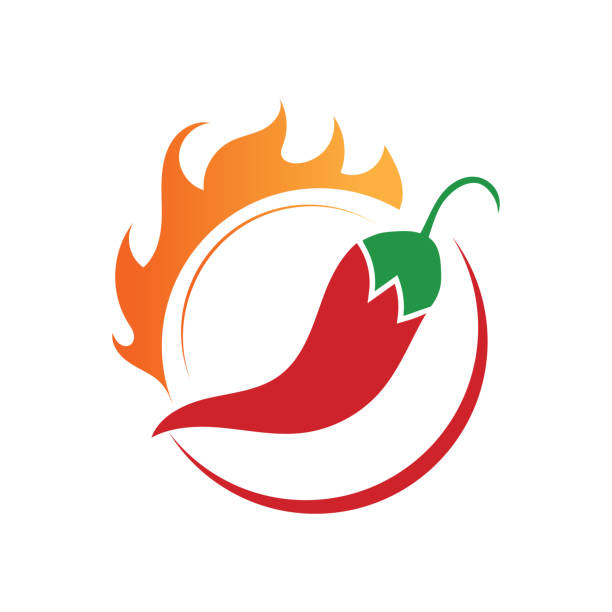 ilustrações de stock, clip art, desenhos animados e ícones de chili hot symbol and logo vector icon - mexican flame leaf