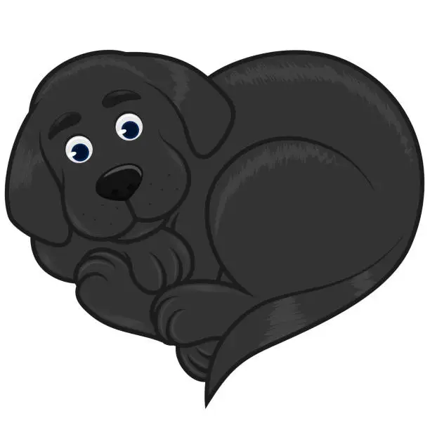 Vector illustration of Heart Shaped Dog Illustration