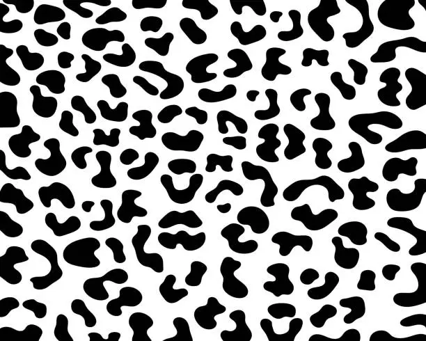 Vector illustration of Leopard black spots pattern seamless.